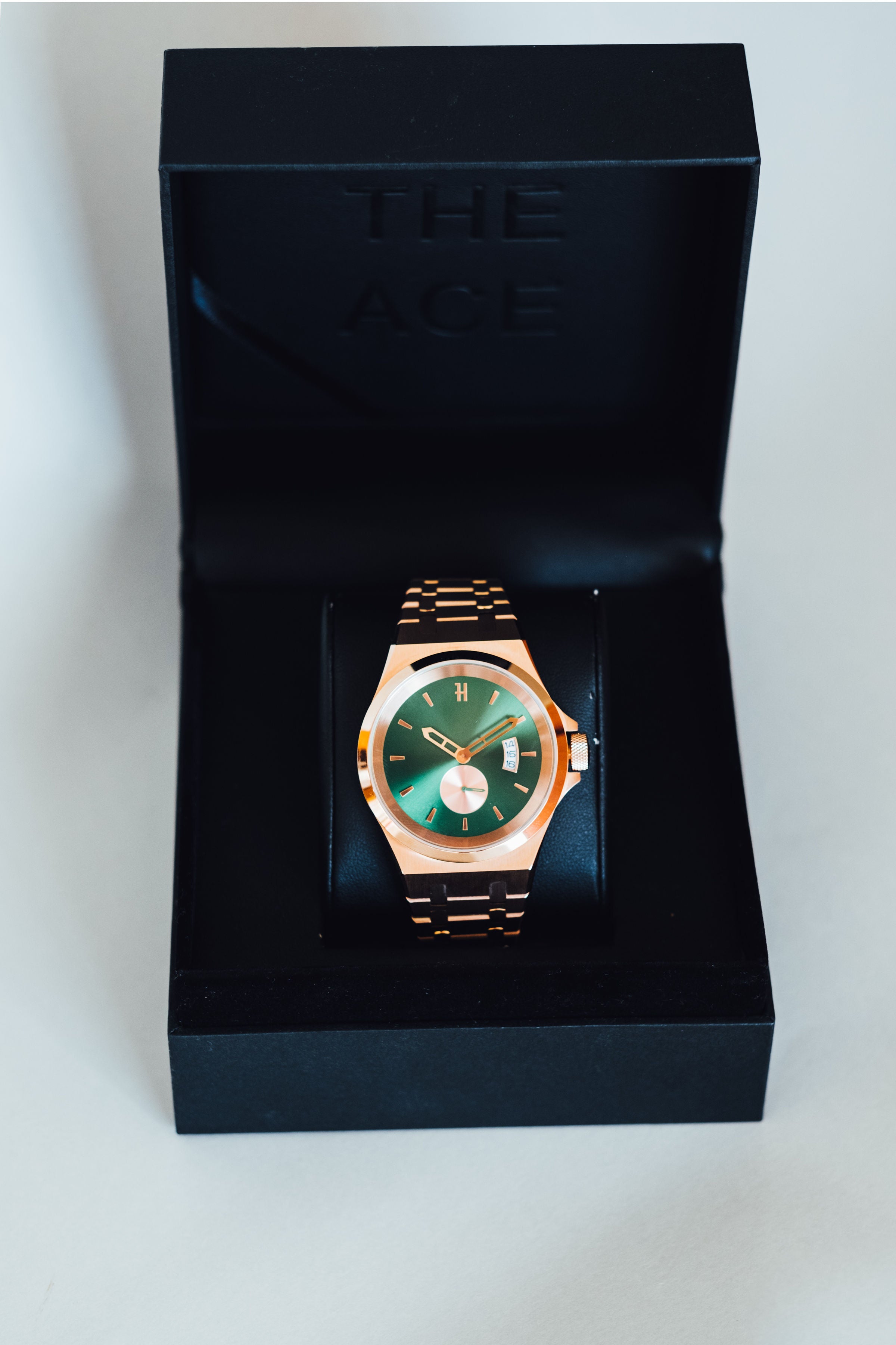 THE ACE - EMERALD ROSE GOLD MENS WATCH